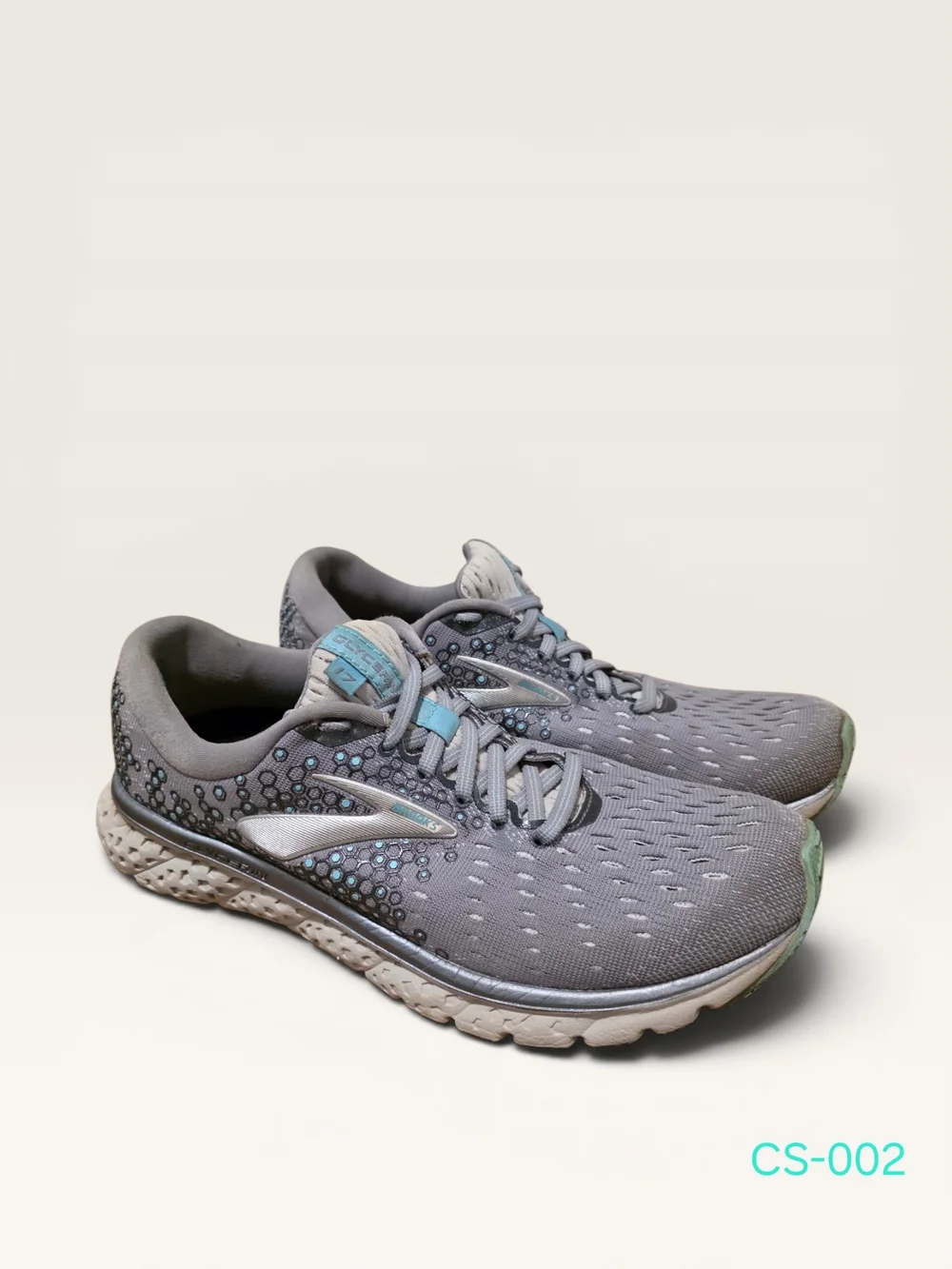 Brooks Glycerin 17 Gray Teal Running Shoes Sneakers Womens Size 9.5 B